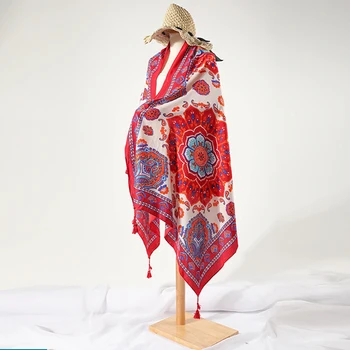 

Women Boho Shawl Printed Beach Scarf Ethnic Travel Seaside Wrap SMN88