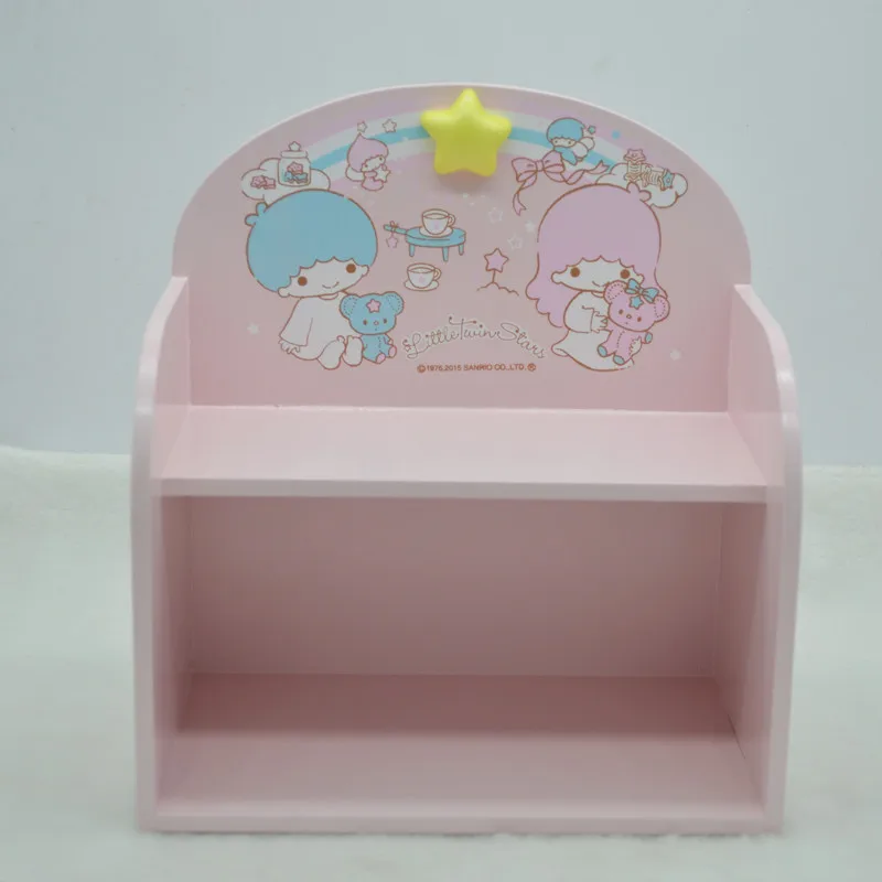 Милая японская мультяшная маленькая двойная звезда, деревянная коробка, My Melody Comestic Box, набор, туалетный ящик для хранения, аксессуары для кукол, подарки для девочек