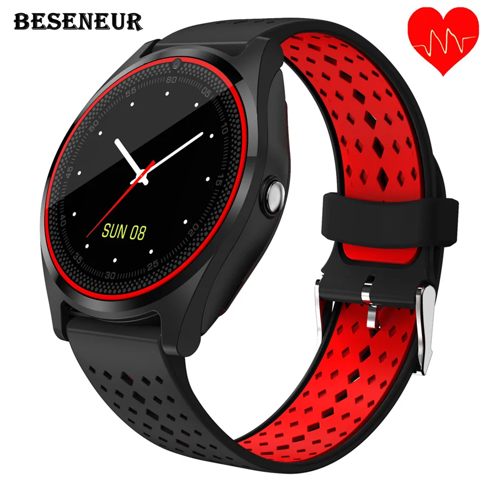 V9 HR Смарт часы Для мужчин женщин Камера Bluetooth Smartwatch Поддержка sim карты для