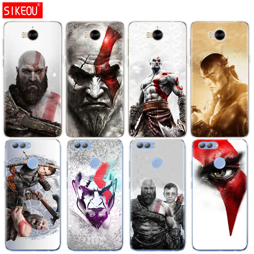 

Silicone phone Cover Case for huawei Y3 Y6 Y5 2 II 2017 nova 2s 2 LITE plus God of War Kratos