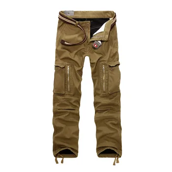 

Men Cargo Pants Plus size Autumn Winter Thick Warm Pants Full Length Multi Pocket Casual Military Baggy Tactical Trousers 2019