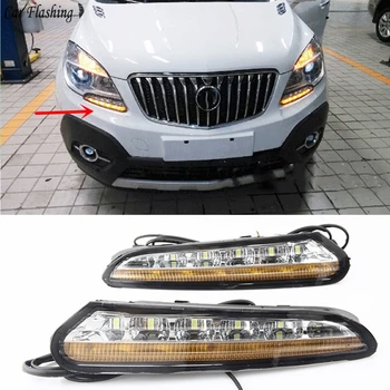 

Car Flashing 2PCS 12V ABS LED For Buick Opel Mokka Vauxhall 2012 2013 2014 2015 LED DRL Daytime Running Light With Turn Signal