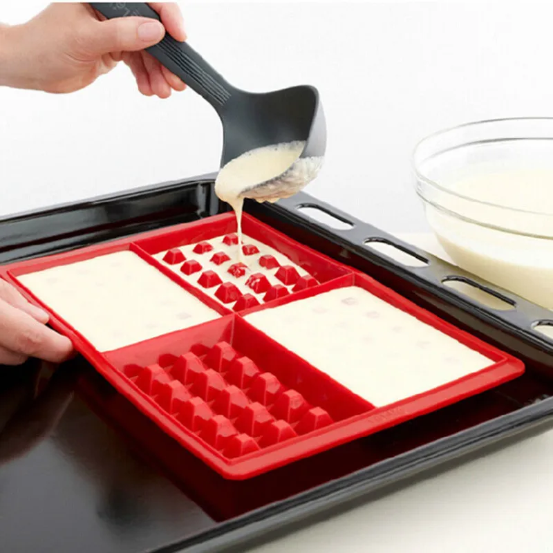 

4 holes silicone muffin tray waffles maker grill silicon mould bakery molds pan mat bakeware accessories