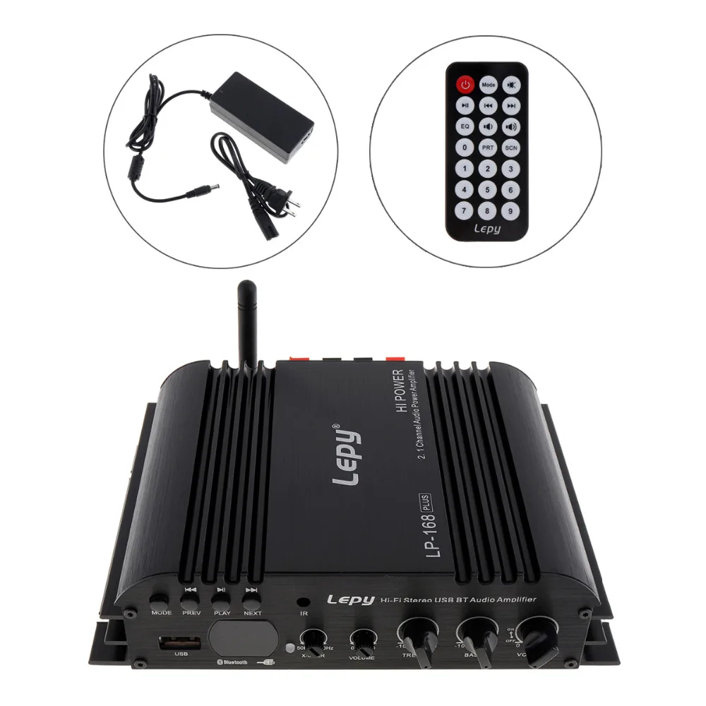 AMPLIFICADOR DE COCHE Bluetooth EDR de 2,1 canales HiFi Subwoofer USB U Disk amplificador de Audio ESTÉREO AUTOMÁTICO CON adaptador de corriente de Control remoto AMPLIFICADOR DE COCHE Bluetooth EDR de 2,1 canales HiFi Subwoofer USB U Disk amplificador de Audio ESTÉREO AUTOMÁTICO CON adaptador de corriente de Control remoto