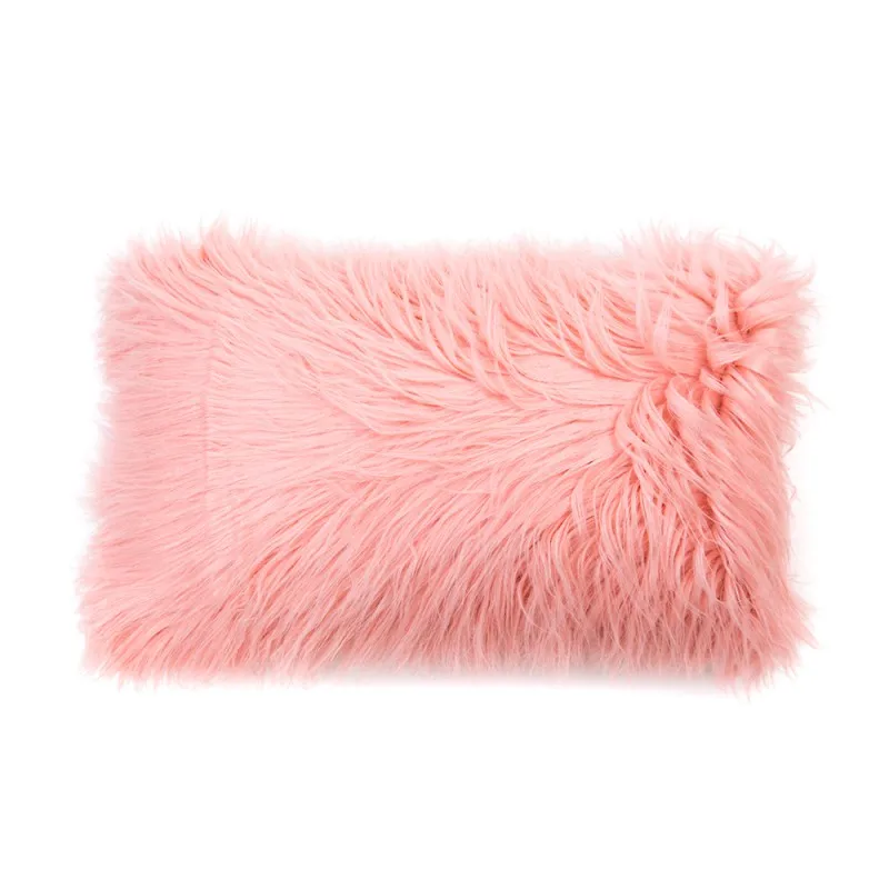 

12 X 20 Inches 30 X 50 Cm Soft Camping Mat Faux Fur Pillowcase Sofa Bedroom Car Mat Camping New Luxury Series Style Black