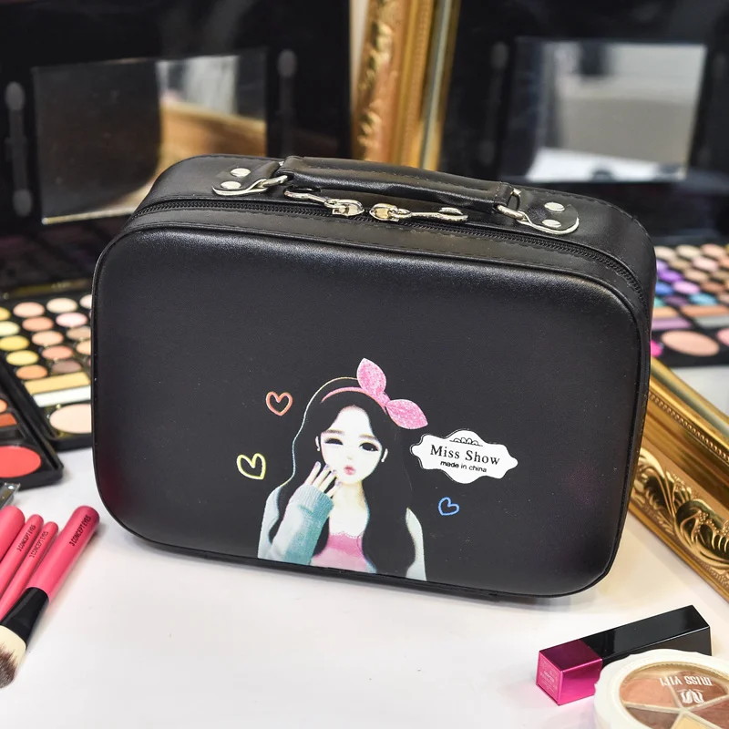 Korean Pu Leather Waterproof Makeup Bag Case Lady Cosmetic Organizer