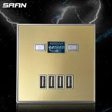 36V 220V 10A 4000MA 4 usb зарядка USB настенная розетка электрические розетки с черным белым золотом enchufe сравнению с usb