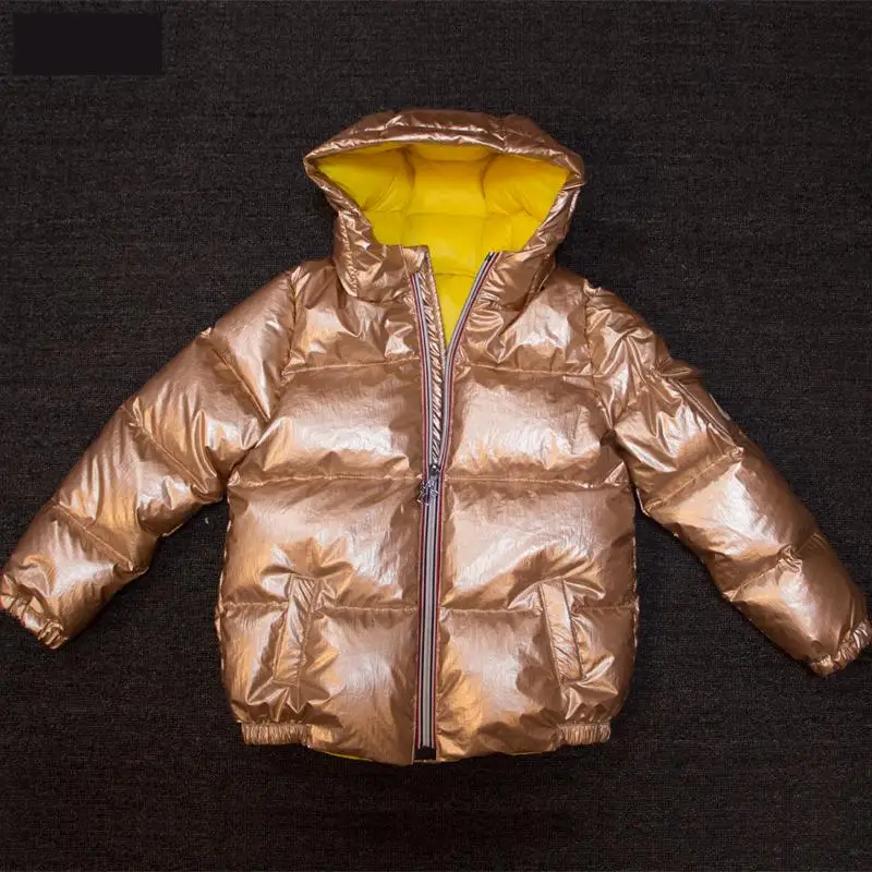 

2019 New Baby Winter Warm Long Down Jacket Children Outerwear Russia Winter Jackets Coats Silver Space Snow Suit Kids Overcoat