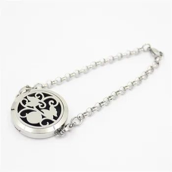 

New Aromatherapy Essential Oils Stainless Steel Perfume Diffuser Locket Bracelet Best Father Day Gifts