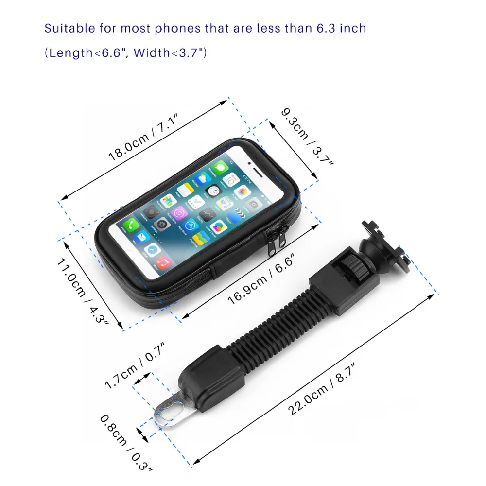Motorcycle Bike Scooter Mobile Phone Holder Bag Stand Case for Smartphones