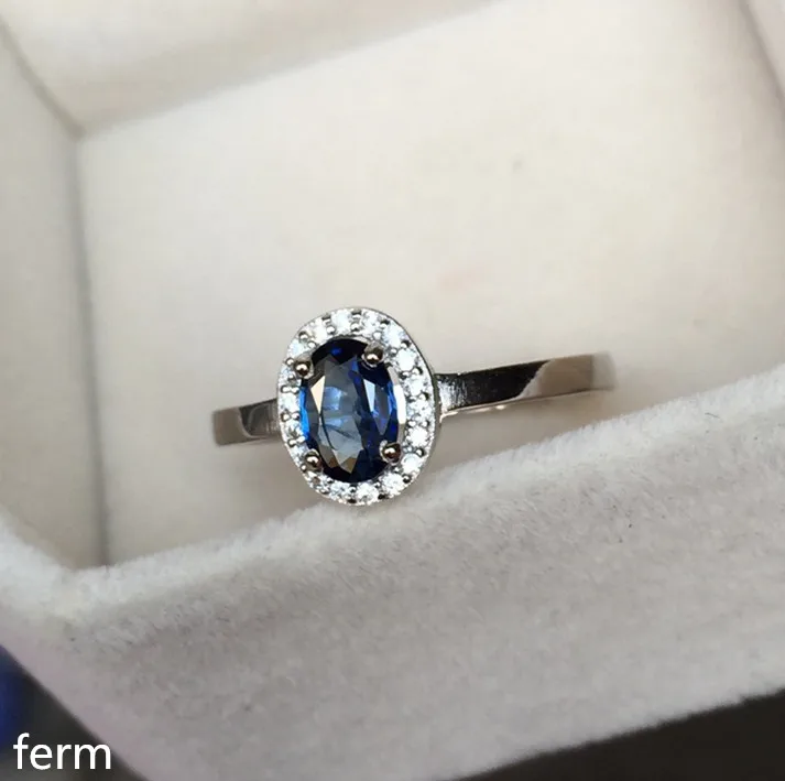 KJJEAXCMY fine jewelry Natural shandong sapphire women's ring of good