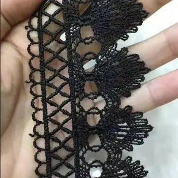 

High Quality 15yard Black and White Lace Trim Applique African Cord Lace Guipure Lace Fabric Sewing Accessories For DIY Handmade