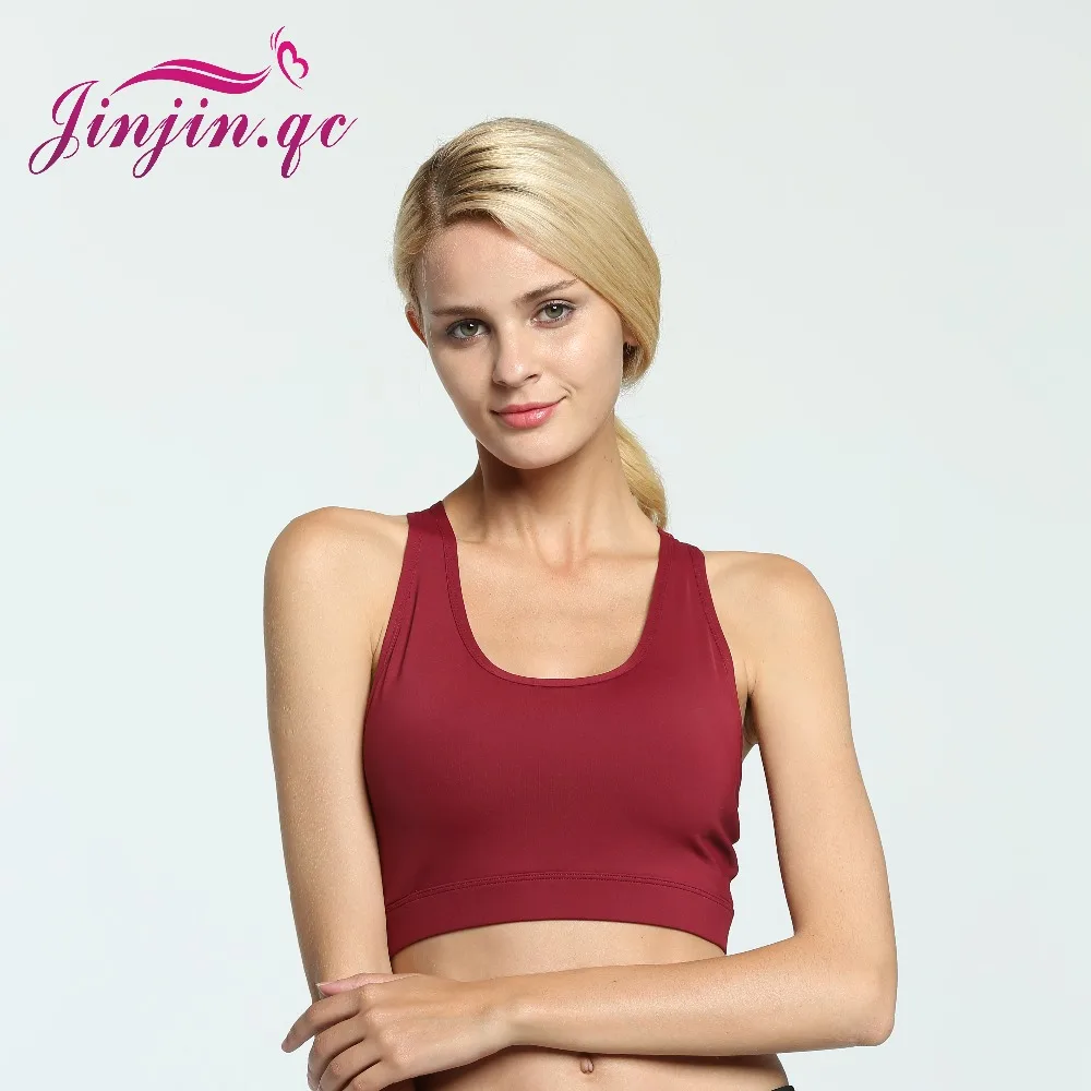 Jinjin.QC Back Pocket High Quality Shock Sports Bra Women Shakeproof