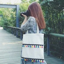 Магнитная оснастка хлопок холст Экологичная для шоппинга с ручкой сумка для переноски Красочные Кисточкой ZT121
