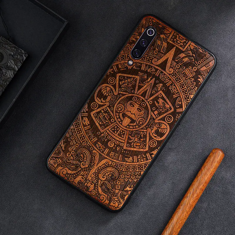 Для Xiaomi Mi 9 чехол Boogic Оригинальный из натурального дерева Mi9 Rosewood TPU