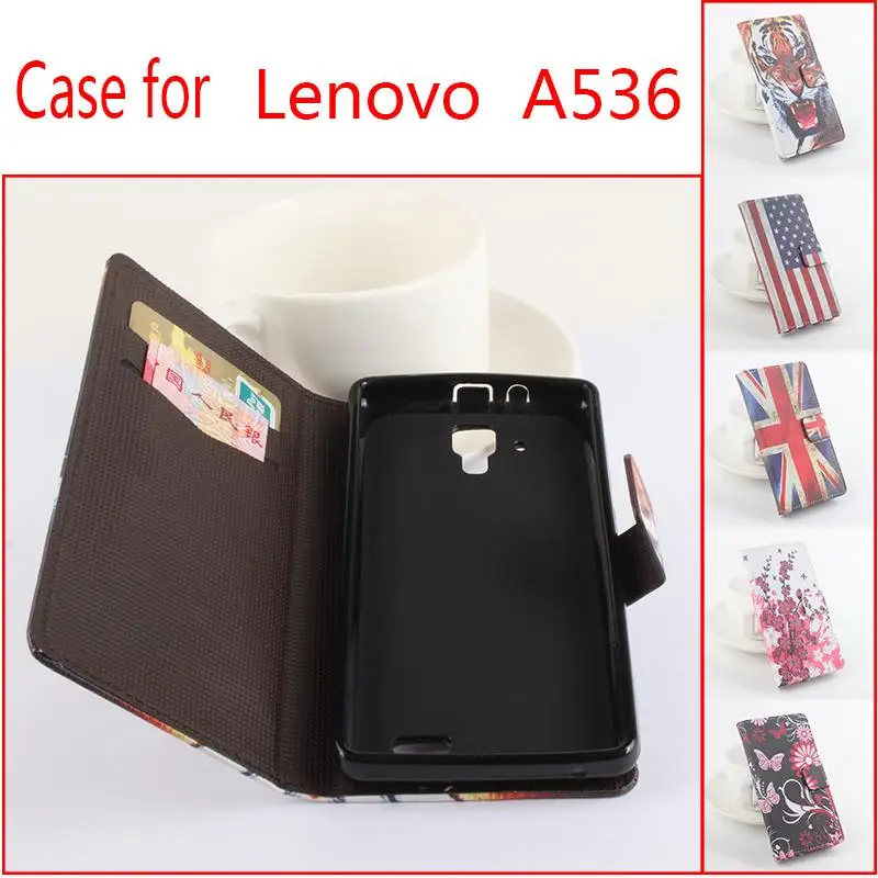 

Lingmao Brand Mobile Phone Cases Genuine Leather Case For Lenovo A536 Wallet Stand With Card Slot Cover