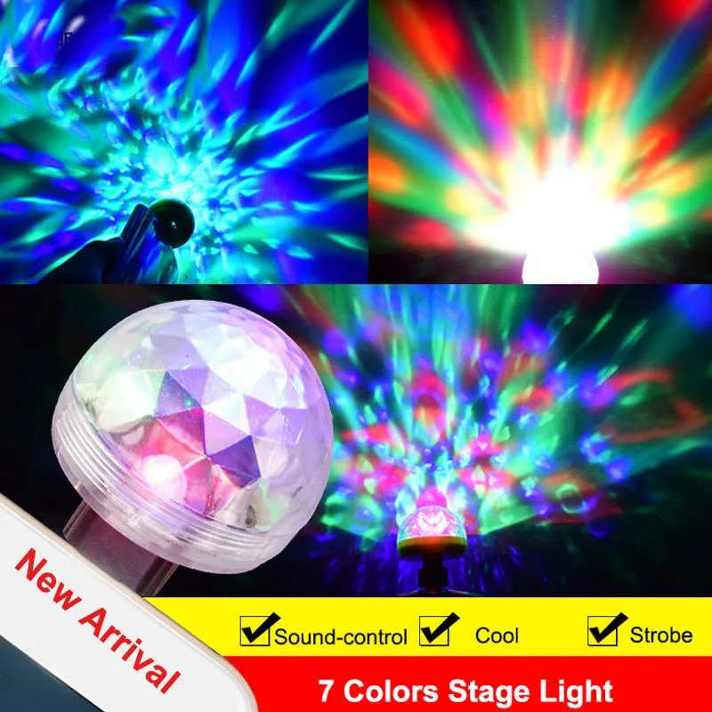 

Light Organ RGB Stage Disco Light Night Light Cool DJ Ball Lighting 7 Colors Small Lights Gift for Bar Decoration