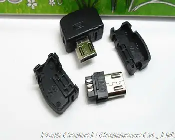 

20pcs 90 Degree Right Left Angle MICRO USB-2.0 USB plug MICRO 5P Male Solder 3 in 1 For Diy Custom Handmade free shipping