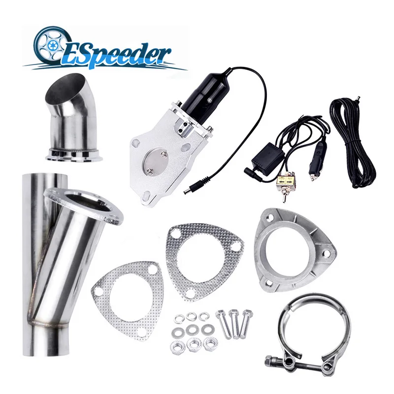 Продажа ESPEEDER 3 нержавеющая сталь выхлопная труба вырез Electic Y трубы вырезать клапан с ручной переключатель гоночный автомобиль