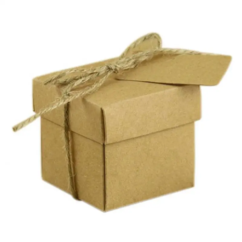 

100pcs Small Kraft Paper Gift Packaging Box Folding Cardboard Handmade Soap Candy Boxes Personalized Saco Presente Snoep