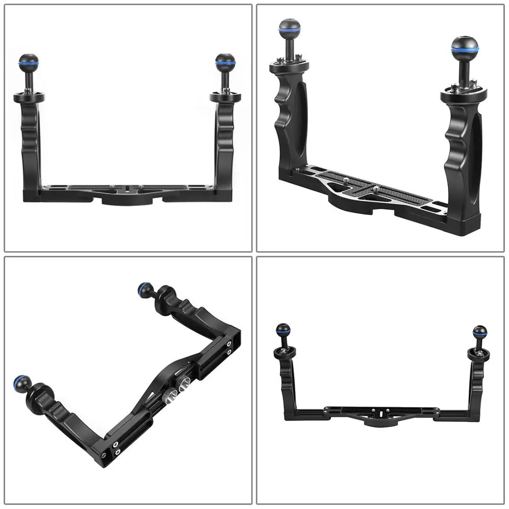  Diving Handle Tray Bracket Mount Portable Dual Handheld SLR Cage Frame Holder for Sony/Canon/Nikon/