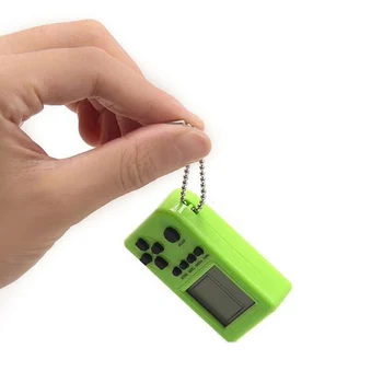 

Portable Tetris Game Console Pendant Keychain LCD Handheld Game Players Children Educational Electronic Toys Mini Game consoes