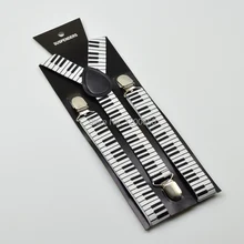 Для женщин унисекс Фортепиано Ключевые Совета узор чулок клип-на брекеты Эластичные подтяжки Для мужчин чулок y-обратно подтяжки 2,5*100 см