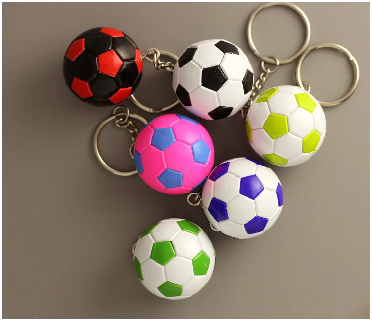 20pcs Hot sale Small Rubber Soccer ball Key chains Toy Key rings