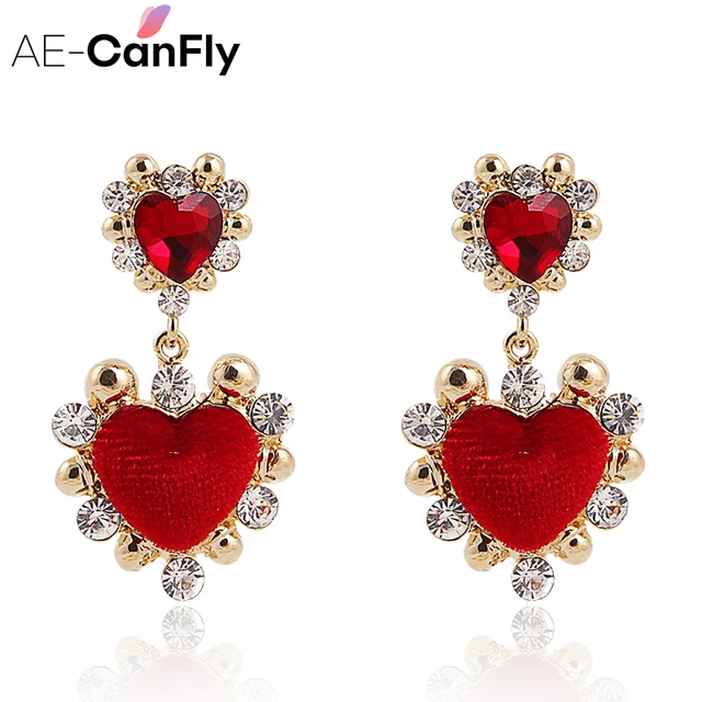 Ae Canfly 2018 Newest Charm Red Crystal Drop Earring Brincos For Ae Canfly 2018 Newest Charm Red Crystal Drop Earring Brincos For S Sweet Velvet Lover