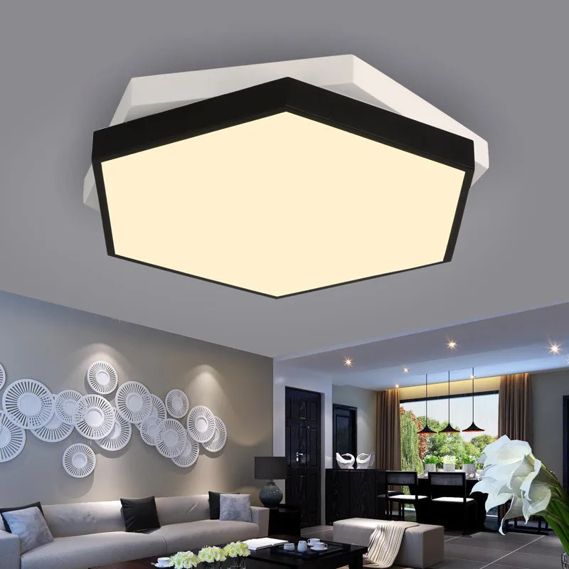 Creative Hexagon Overlapping Living Room LED Ceiling Lamp Restaurant