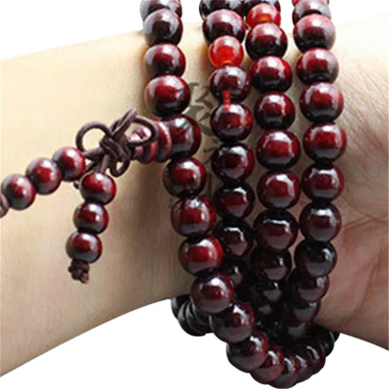 Legno Di Sandalo naturale Braccialetto Uomini Braccialetto di Perline Per Le Donne 108 Beads Preghiera Buddista Buddha Meditazione Rosario Appeso Decorazione