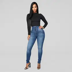 Модные популярные женские осенние эластичные джинсовые повседневные джинсы с дырками и дырками; укороченные джинсы для маленьких ног