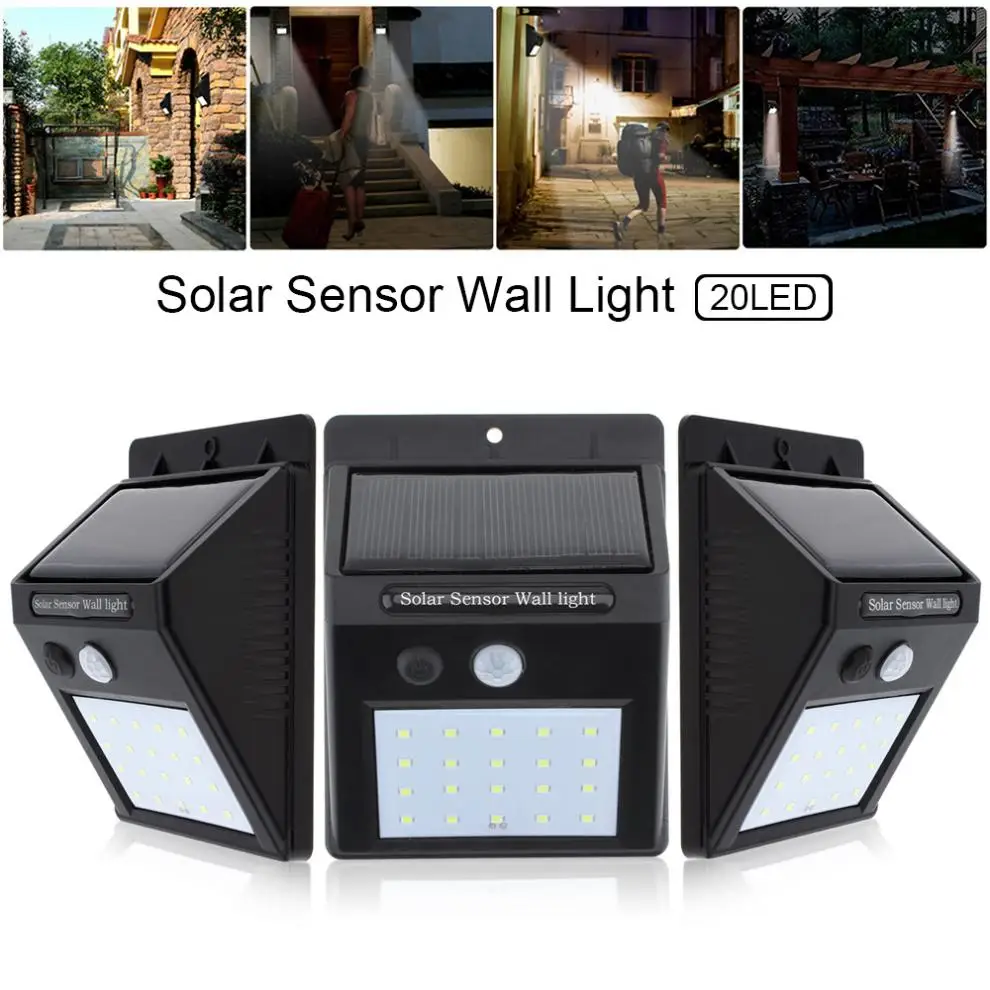 

3Pcs 20 LEDs Solar Light PIR Motion Sensor Solar Garden Light Outdoor Energy Saving for Garden / Fence / Patio Dropshipping