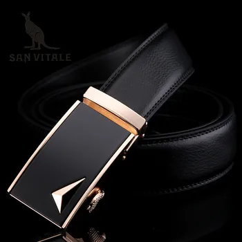 

Men's Belt Belts Genuine Leather Suspenders Waistband Cowskin Man Famous Brand Black Stretch Buckles For Suit Luxury Brand Gift