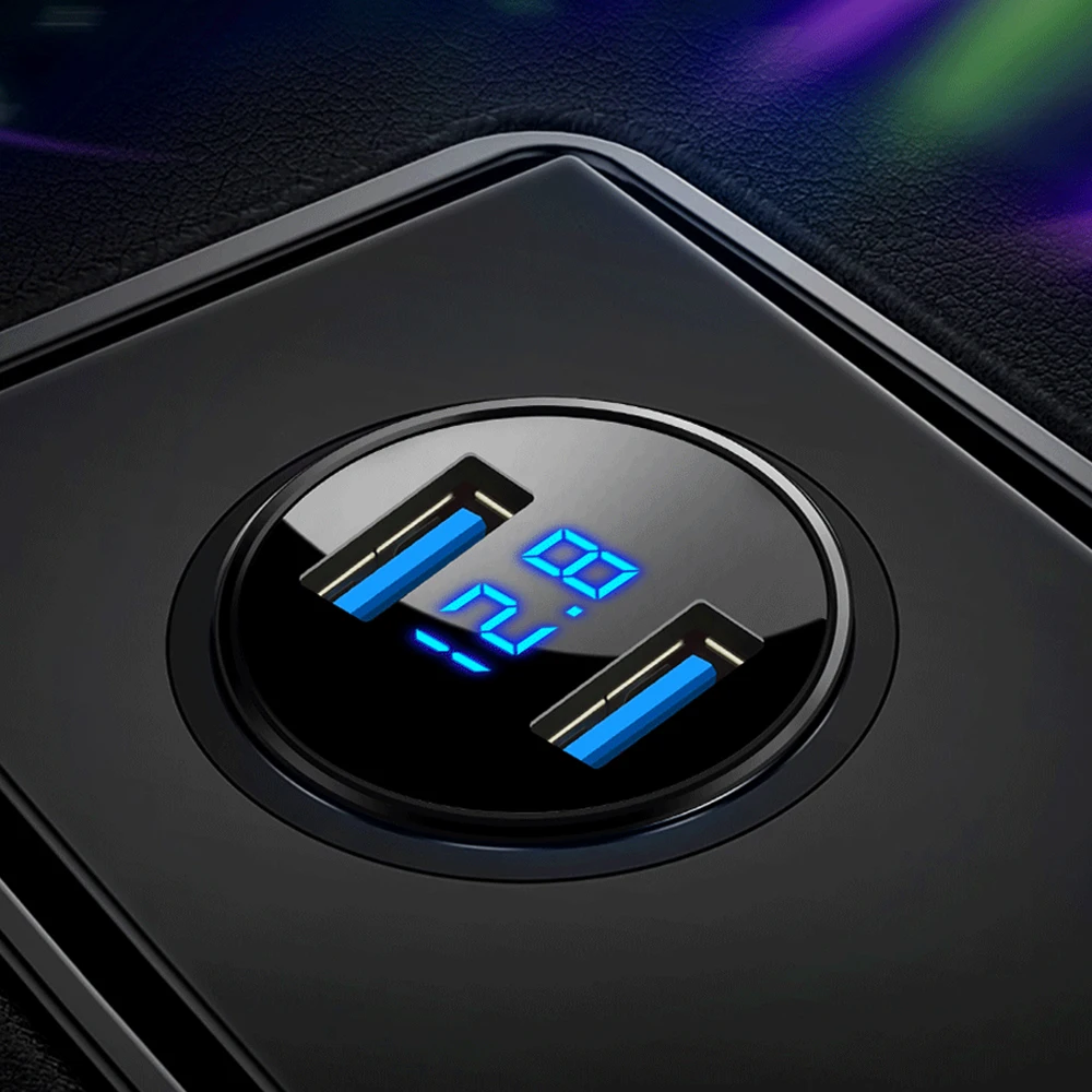 Rocketek شاحن سيارة 5 V 3.4A LED عرض عالمي مزدوج Usb الهاتف سيارة-شاحن هواتف xiaomi سامسونج S8 فون X 8 زائد اللوحي الخ