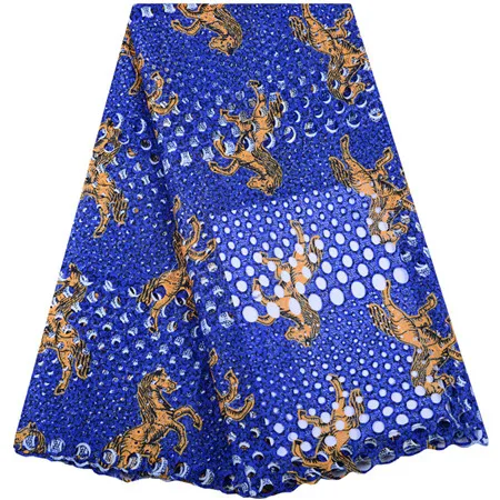 Высокое качество гипюр с вышивкой воды Швейцарский Африканский молочный шелк шнур растворимый кружевная ткань для платья Y1440 - Цвет: As Picture