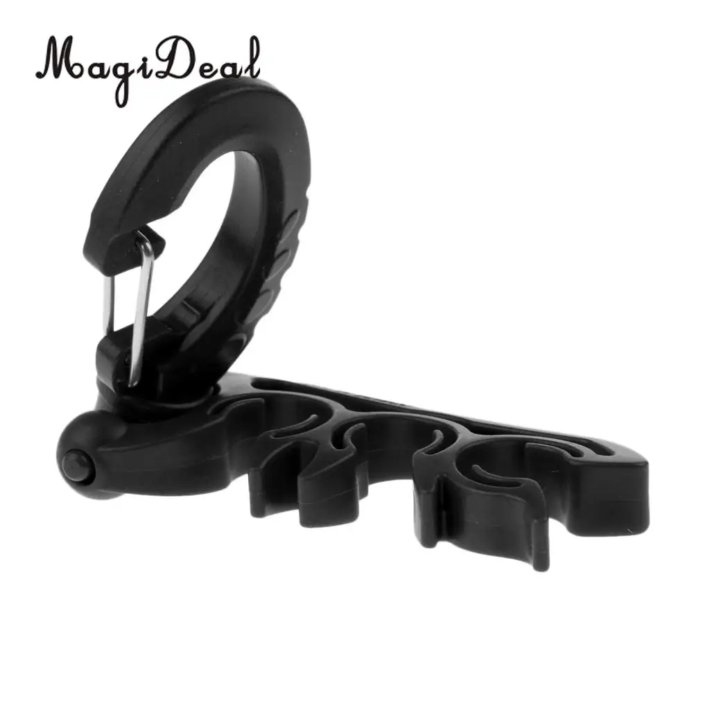 MagiDeal Scuba Diving Triple 3 BCD Hose Holder Retainer with Folding Snap Clip for Snorkeling Freediving Swimming Accessories
