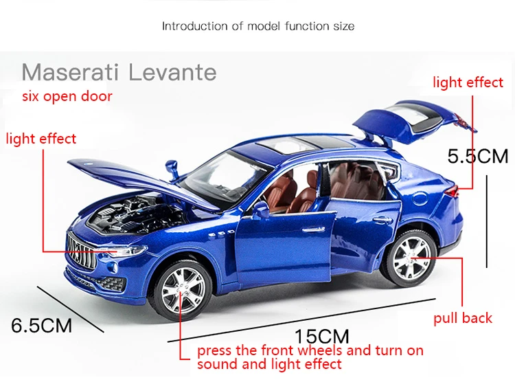 KIDAMI 1:32 Maserati Levante литая под давлением литая модель автомобиля коллекция подарков для детей четыре двери Моделирование игрушечных автомобилей