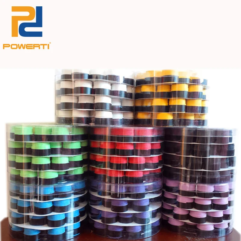 

Powerti 60pcs/lot 0.75mm PU Soft Heavyweight Tennis Grip Tacky Sweatband Overgrip Badminton Racket Training Sweatband