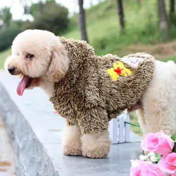 

2018 Pet Dog Clothes Winter Coat Puppy Clothes Warm Dog Coat Coral Fleece Two-Legged Hoodie Free Shipping
