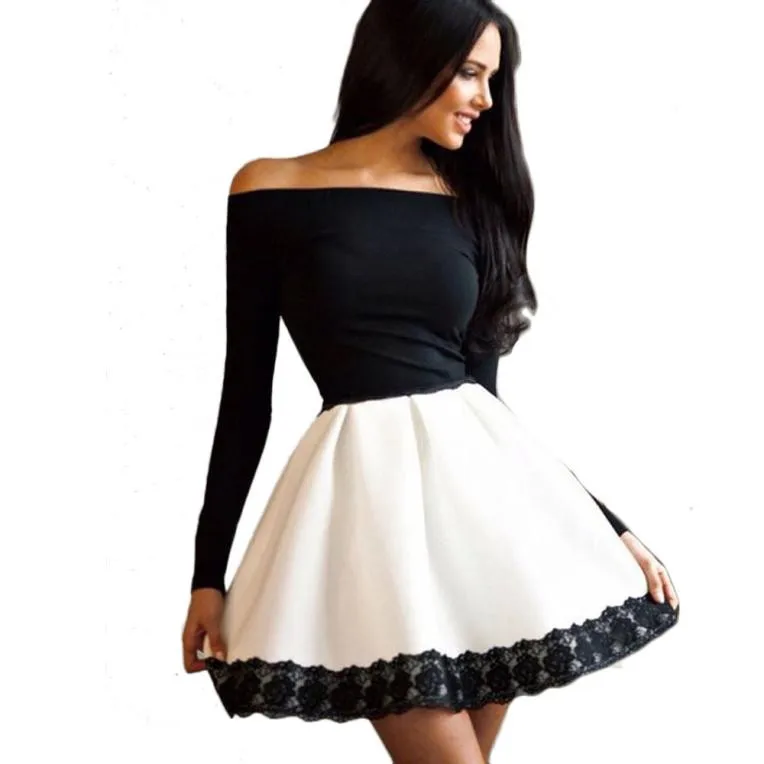 

JAYCOSIN Women Elegent A-line Dresses 2019 Vintage Solid Party Vestidos Three Long Sleeve Women Spring Clothes Dress New Arrival