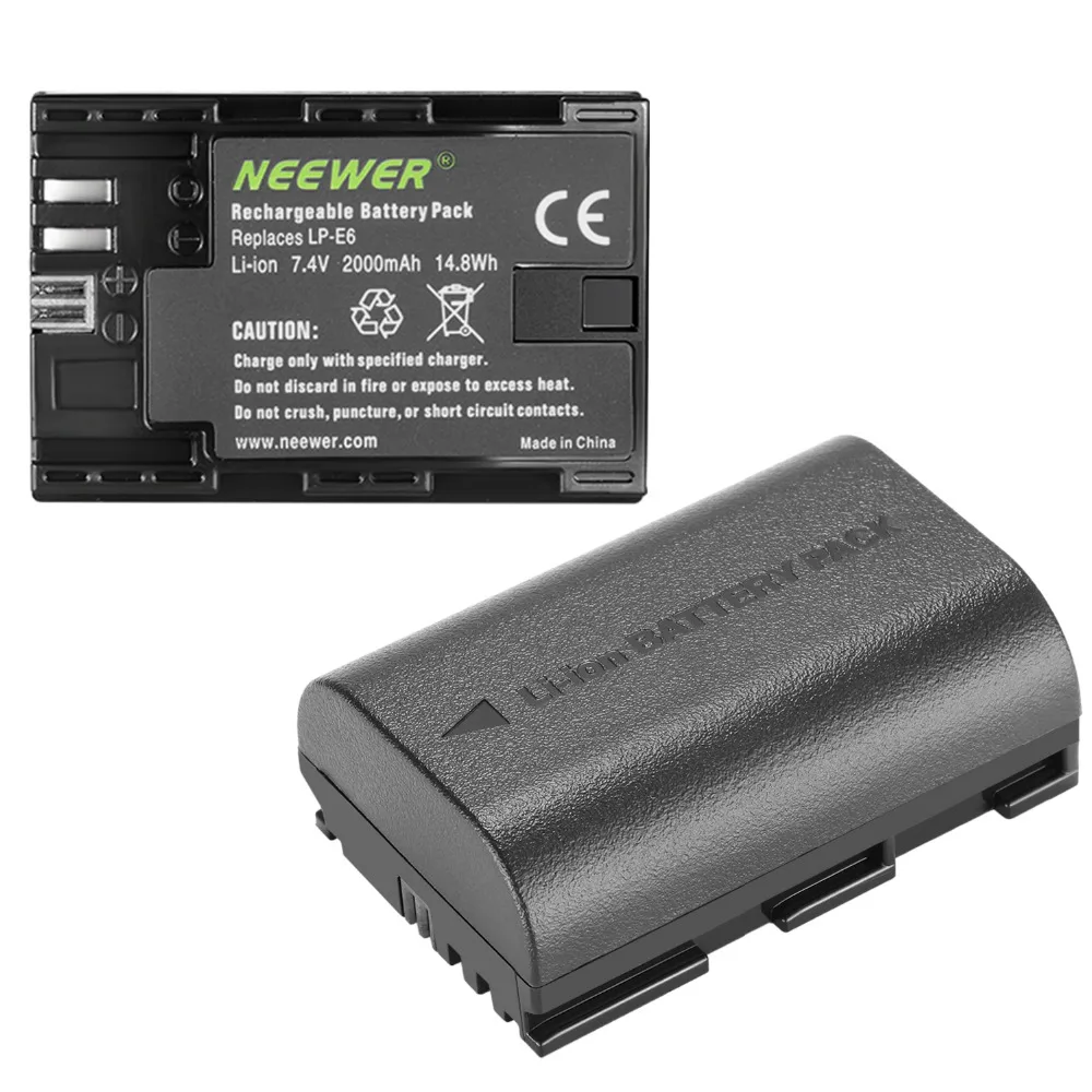 Neewer Держатель батарейного отсека(запасная ручка для Canon BG-E14) и 2 шт. 2000mAh LP-E6 LP-E6N сменный аккумулятор