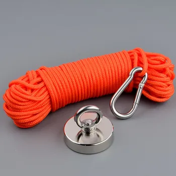 

200Kg Magnet 60mm Neodymium Permanent N52 Magnet Strong Fishing Magnets Design Magnet with 15m Rope Magnetic Material Base
