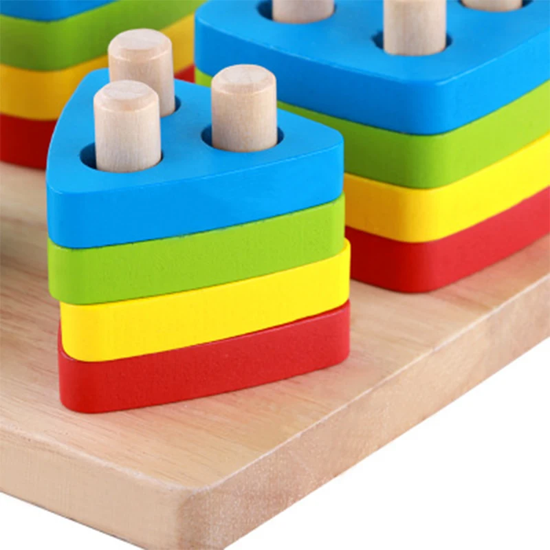  Baby toys Wooden blocks shape jointed board montessori teaching leaning education building chopping - 32715940857