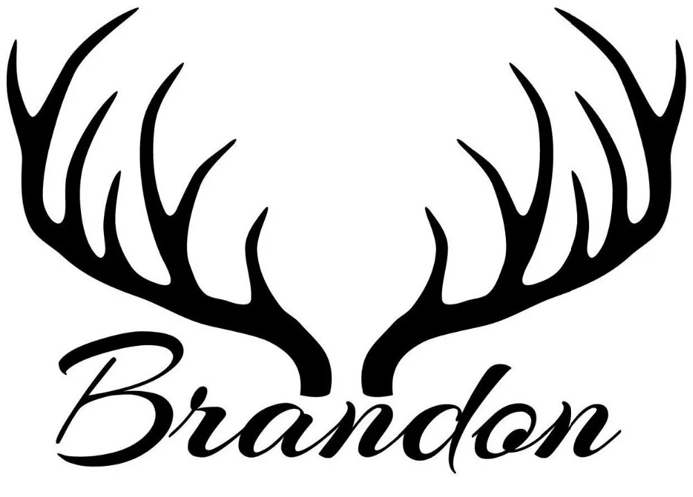 

Personalized Name & Deer Wall Decal Deer Antlers Rack Wall Art Sticker Wild Animal Deer PVC Bedroom Wall Sticker Home Decor