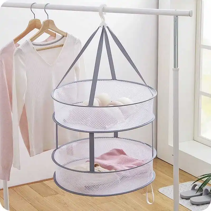 Single layer double net pocket socks hanging clothes basket foldable tile underwear sweater ZP3141400 |