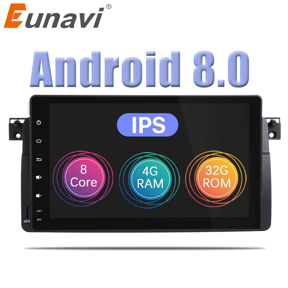 

Eunavi 1 din Car Multimedia Player GPS Android 9.0 Autoradio For BMW E46 M3 MG ZT Rover 75 1din Octa cores radio headunit 4G 64G