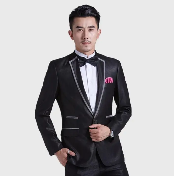 6223 28 De Réductionhot 2019 Mâle Nouveau Argent Noir Brillant Costume Cultiver Sa Moralité Loisirs Costume Mariage Robe Costumes Xxxl In