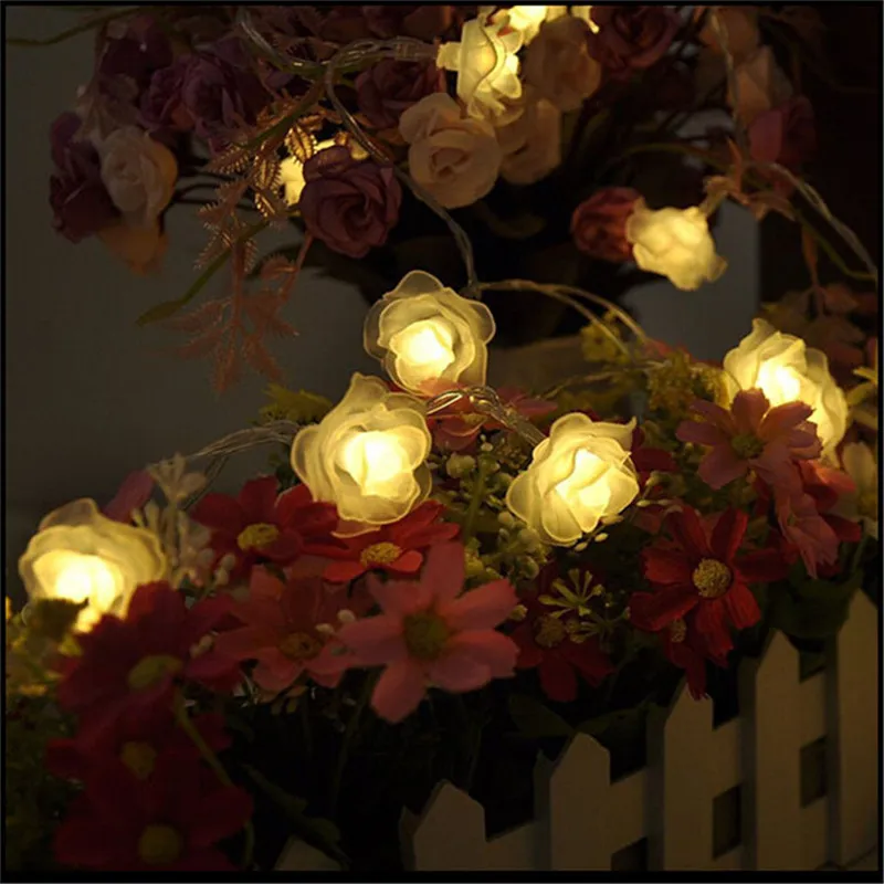

AC220V 7.5M 50LED Wedding Rose LED String Lights Holiday Guesthouse Events Parties Decoration Rosa LED Guirlande Lumineuse