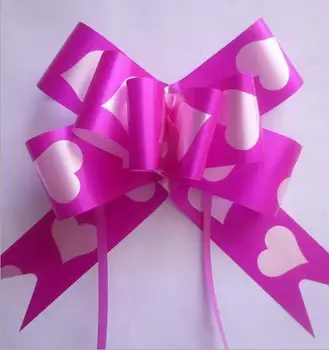 

200pcs marriage room heart Printed 45mm large Pull Bow Party Wedding car decoration bouquet gift packaging Bowknot ribbon